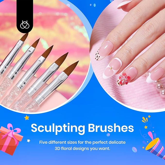 Beetles 31pcs Nail Art Brushes, Dotting Tools, Nail Art Pens, Dust Brush, Striping Liner Fingernail Drawing Pens with Palette Holder All in One for Starter Manicure Design Set-VivaGrace Women