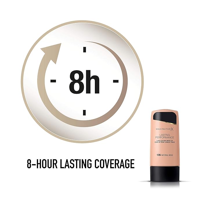 Max Factor, Long Lasting Performance No.106, Natural Beige, Foundation, 1.1 Ounce-VivaGrace Women