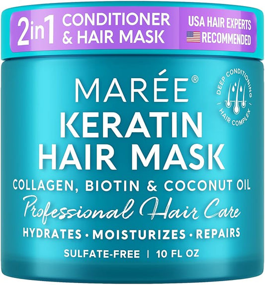 MAREE Hair Mask for Damaged Hair - Keratin Treatment Conditioner - Extremely Deep Conditioning Mask, Hydrating & Repairing, Keratina Mascarilla Para el Cabello-VivaGrace Women