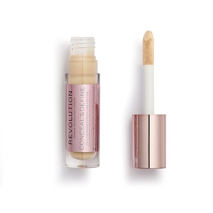 Makeup Revolution Conceal and Define Concealer, Full Coverage & Matte Finish, C5.5 for Fair/Light Skin Tones, Vegan & Cruelty-Free, 0.7 Fl Oz-VivaGrace Women