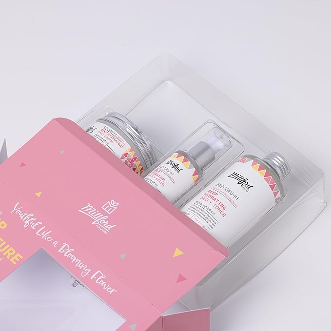 Deep Moisture Skincare Set with Panthenol and Hyaluronic Acid for Dry Skin, Moisturizing, Hydrating, Soothing, Face Moisturizing Set, Korean Skin Care, Gift Set-VivaGrace Women