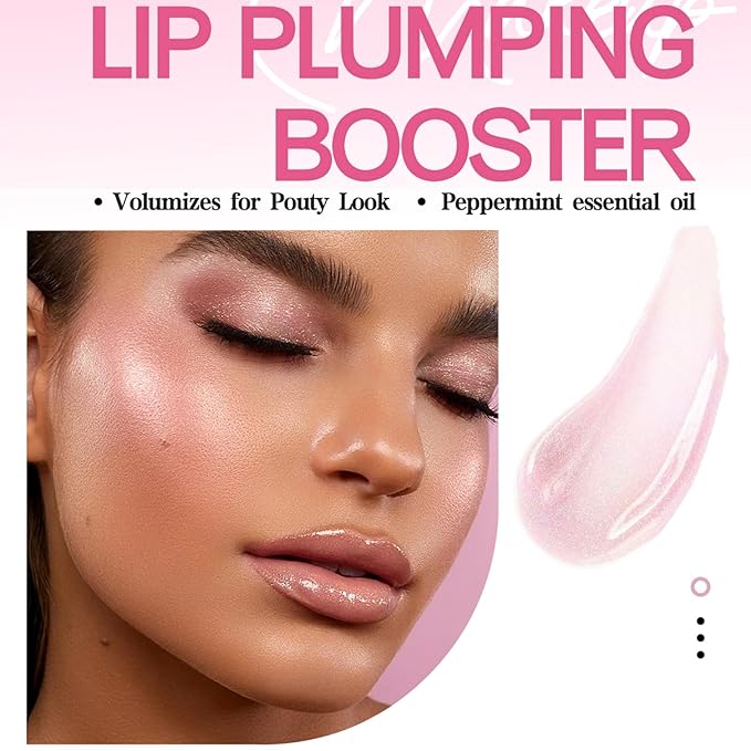 Lip Plumper Gloss,Natural Spicy Lip Plumping Booster Moisturizing Hydrating Lip Plumping Oil and Lip Care Serum for Women Girls(#1)-VivaGrace Women
