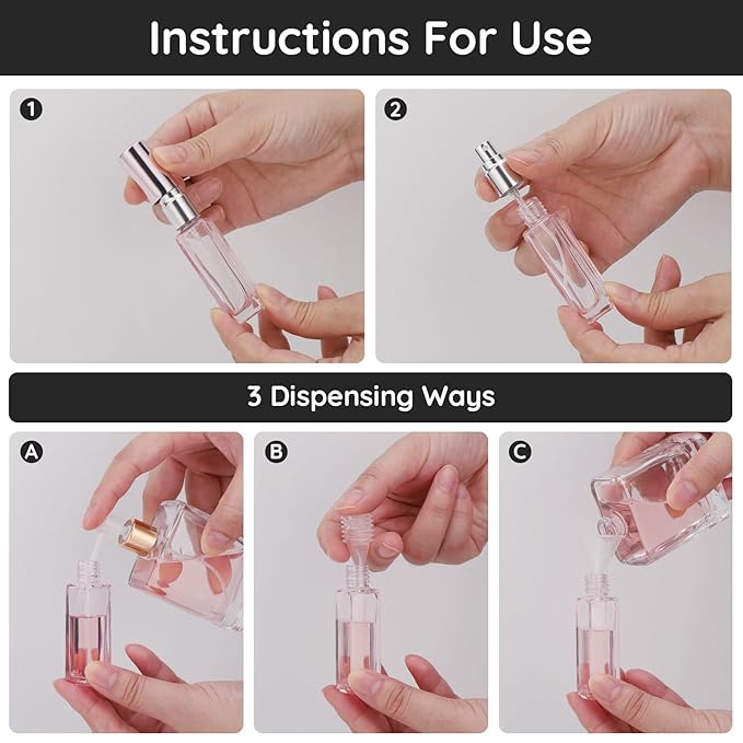 Segbeauty 10ML Refillable Perfume Bottle, 10 Packs Fine Mist Atomizer Sprayer, Empty Glass Spray Bottle Mini Portable Travel Atomizer for Toiletries, Fragrance Scent Pump Dispenser-VivaGrace Women