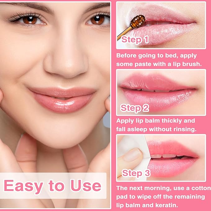 Lip Balm Honey Pot, Honey & Strawberry Lip Mask Propolis Moisturizing Lip Balm with Stick, Hydrating & Prevent Dry and Cracked Lip(2 Pcs)-VivaGrace Women
