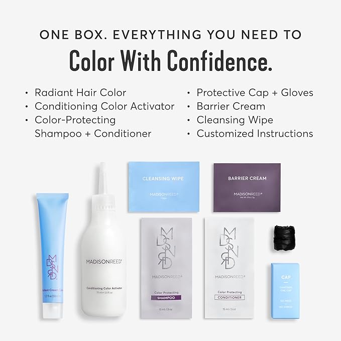 Madison Reed Radiant Hair Color Kit | 4.5NNN Dark Brown (Barletta Brown) for 100% Gray Hair Coverage | Salon Quality Permanent Hair Dye | PPD-Free & Ammonia-Free | (Packaging May Vary) 1 Pack-VivaGrace Women