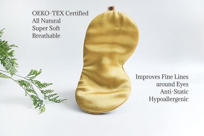 Premium Handcrafted 25 Momme Mulberry Silk Eye Mask for Sleeping (Golden Honey)-VivaGrace Women