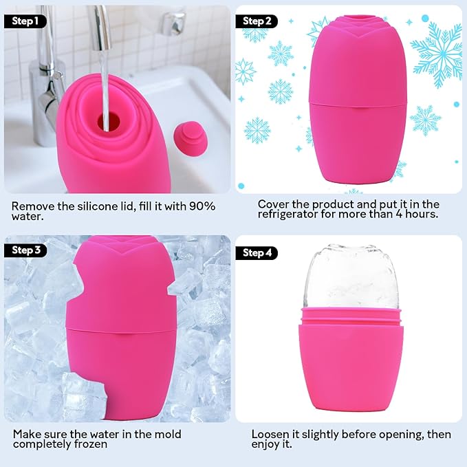 LATME Ice Cube Roller for Face Eyes,Reusable Silicone Ice Mold,Womens Gifts,Face Massager Roller Puffiness Migraine Pain Relief and Minor Injury-VivaGrace Women