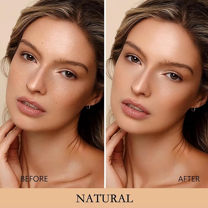 Air Cushion CC Cream Mushroom Head Foundation, Moisturizing BB Cream Makeup Long Lasting Matte Concealer (2 PCS Natural)-VivaGrace Women