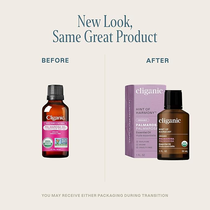 Cliganic USDA Organic Palmarosa Essential Oil, 1oz - 100% Pure Natural Undiluted for Aromatherapy | Non-GMO (Packaging May Vary)-VivaGrace Women