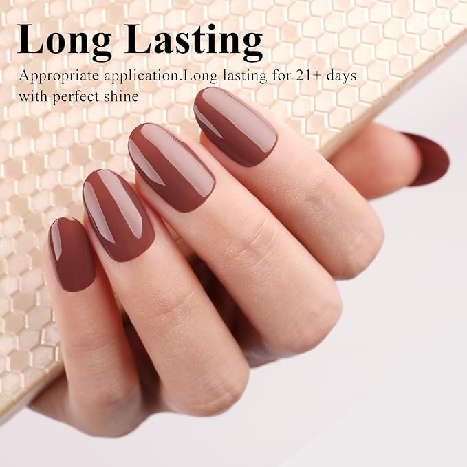 Imtiti Gel Nail Polish, 1 Pcs 15ml Maroon Brown Color Gel Polish Soak Off Nail Art Manicure Salon DIY Nail Lamp Gel Nail Design Decoration at Home Gift for Women, 0.5 Fluid Ounces
