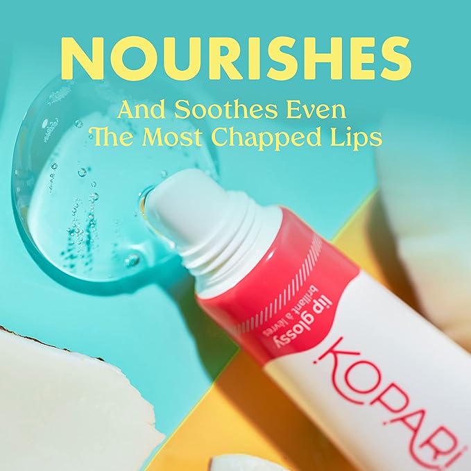 Kopari Coconut Lip Glossy Clear - Hydrating and Moisturizing Coconut Oil, Vitamin E and Shea Butter Lip Gloss With 100% Organic Coconut Oil, Non GMO, Vegan Sulfate Free (2 Pack)-VivaGrace Women