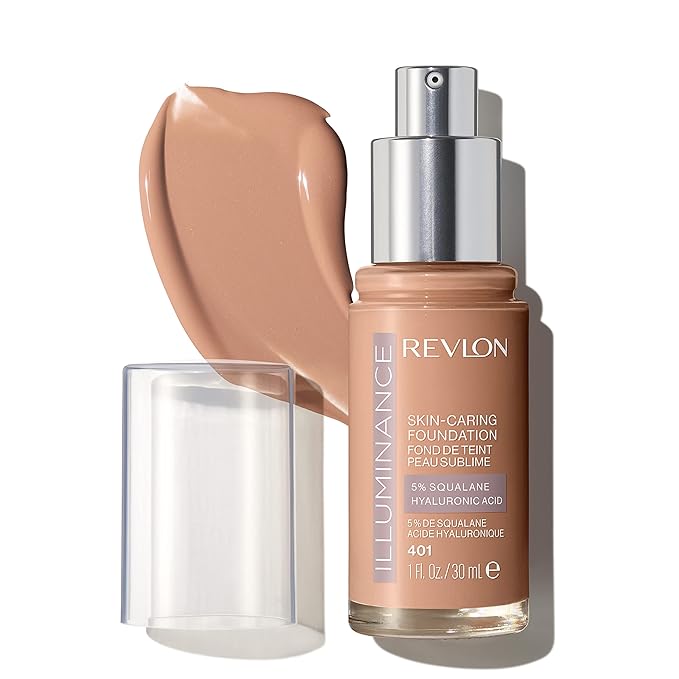 Revlon Illuminance Skin-Caring Liquid Foundation, Hyaluronic Acid, Hydrating and Nourishing Formula with Medium Coverage, 401 Light Coffee (Pack of 1)-VivaGrace Women