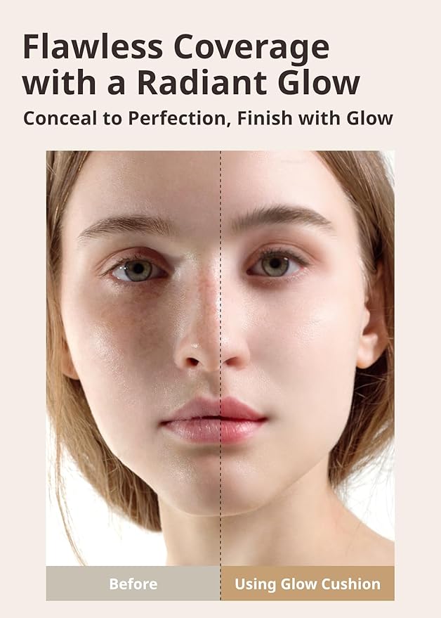 MISSHA Glow Cushion No.13 Light Beige for Fair Skin Radiant & Moisturizing Skin with Buildable Coverage-VivaGrace Women