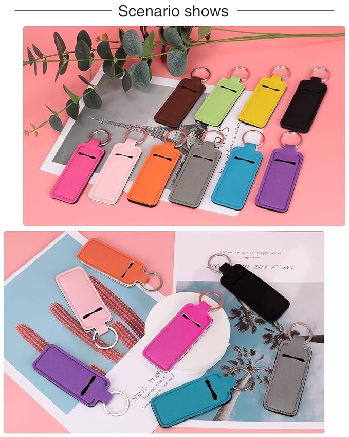 Chapstick Holder Lip Balm Sleeve Pouch Chapstick Holder With Clip Lipstick Lip Gloss Holder Stocking Stuffers Gift for Women (ten pcs)-VivaGrace Women