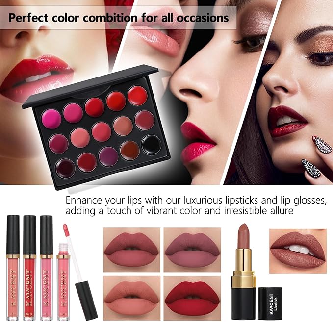 Makeup Sets for Teens Makeup Kit for Women Full Kit Makeup set Makeup Kit Eyeshadow Palette Foundation Mascara Contour Lipgloss Makeup Teenager Gift-VivaGrace Women
