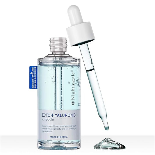 Nightingale Ecto-hyaluronic Ampoule with Hyaluronic Acid, Ectoin, Hydrating Face Serum for Dry Skin, Non-greasy formula, Hypoallergenic, Fragrance & Alcohol Free, Allergen Free, Cruelty Free, Vegan-VivaGrace Women