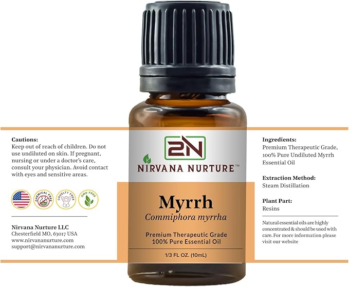 Myrrh Essential Oil 100% Pure Premium Therapeutic Grade, Undiluted - Aromatherapy Diffuser for Calm and Relaxation, Skin Care, Hair Care-VivaGrace Women