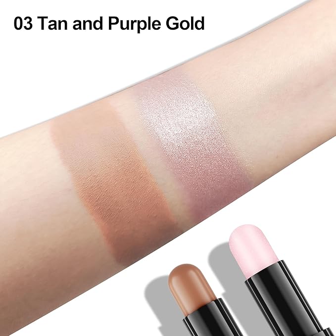FV Cream Contour Stick, 2-in-1 Face Shaping Stick for Highlighting & Contouring, Bronzer Stick，Long Lasting & Waterproof，Non-Sticky Highlighter Makeup Pen for Medium/Tan Skin Tones, 0.26oz (7.5g)-VivaGrace Women
