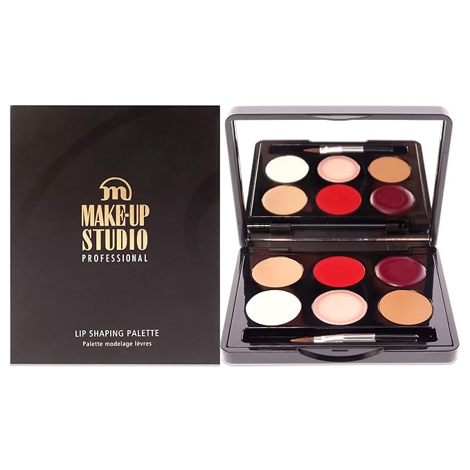 Professional Amsterdam Lip Shaping Palette - Super Handy Size Lip Shaping Palette, Lip Primer And 2 Beautiful Matte Lipstick Colors - Red Meets Purple - 1 Pc-VivaGrace Women
