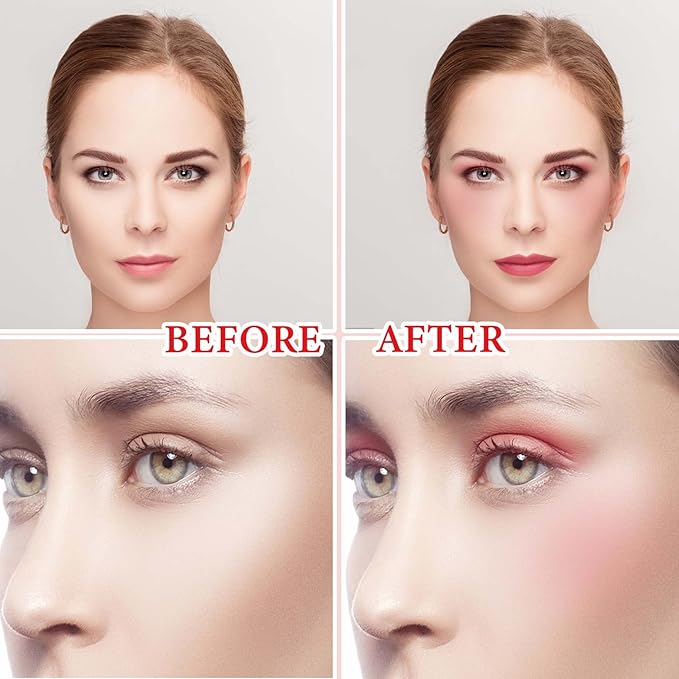 Cream Contour Blush Stick,Long Lasting Waterproof Blush Stick for Cheeks&Lips Multipurpose Face Highlighting Concealing Cream,Shimmer Contour Stick Makeup for Women（Pink）-VivaGrace Women