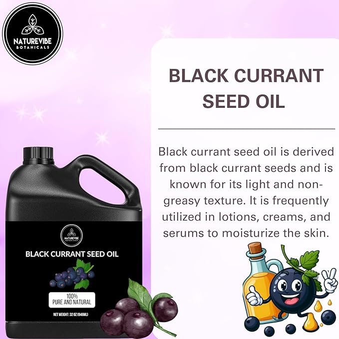 Naturevibe Botanicals Black Currant Oil 32 Ounces | 100% Pure and Natural | Great for Skin Care and Hair Care-VivaGrace Women