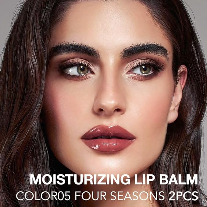 2Pcs Tinted Lip Balm Moisturizing Lipstick – Deep Rose Colored Bean Paste Sheer Hydrating Lip Color for Dry Lips – Nourishing Lip Balm for All Women with a Subtle Natural Scent (S05 & S05)-VivaGrace Women