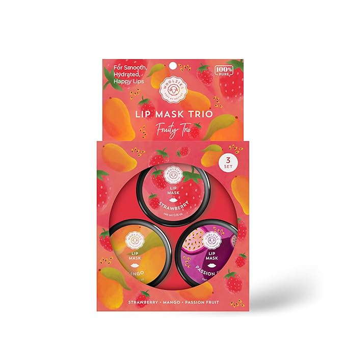 Overnight Lip Sleeping Masks Trio - Set of 3 All Natural Hydrating Lip Treatment - Overnight Repair for Soft, Smooth, Hydrated Lips (3 Pack, Fruity Trio)-VivaGrace Women