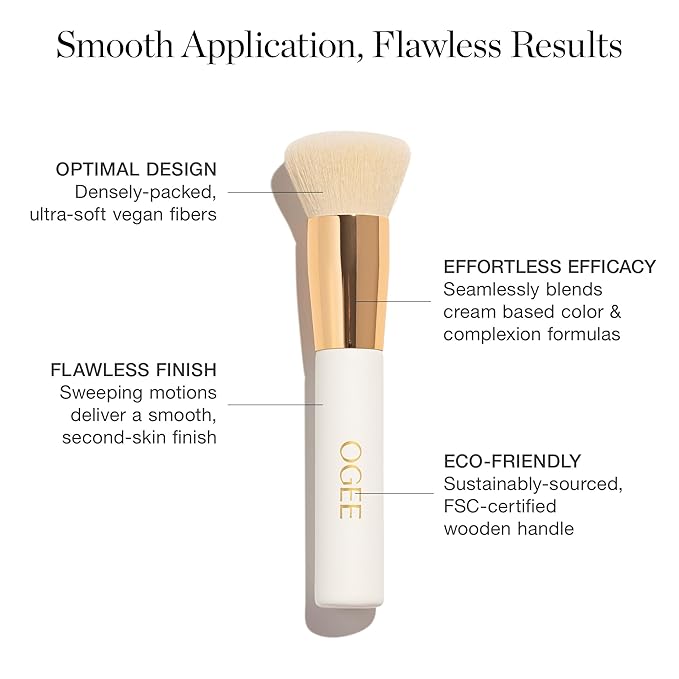 Ogee Blender Brush - Professional Quality Makeup Brush - Ultra-Soft Foundation Brush with Vegan Bristles for Flawless Makeup Application-VivaGrace Women