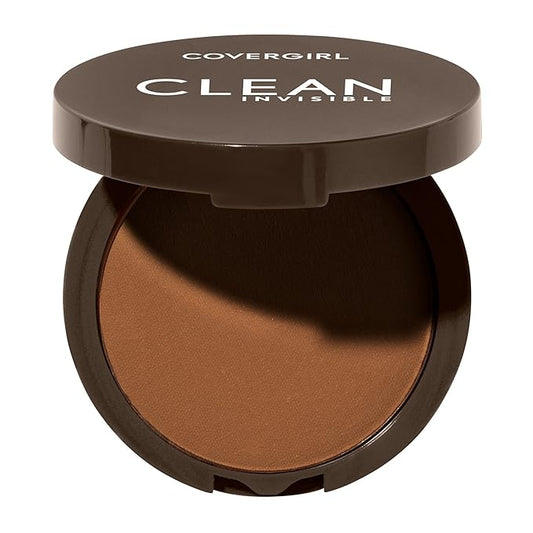 Covergirl Clean Invisible Pressed Powder, Lightweight, Breathable, Vegan Formula, Golden Caramel 180, 0.38oz-VivaGrace Women