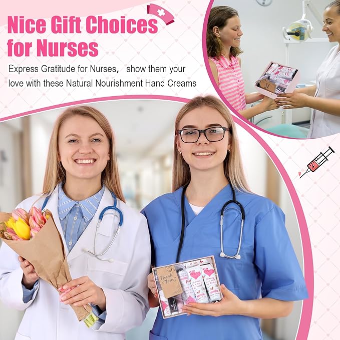 Nurse Appreciation Gifts Set Thank You Gifts Lip Balm Hand Cream for Dry Cracked Hands with Organza Bags Thank You Tags Jute for Party Holiday Nurse' Day(24 Sets)-VivaGrace Women