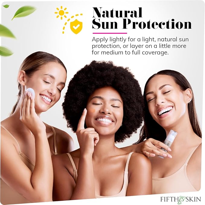 Fifth & Skin: Better’n Ur Skin Liquid Foundation (PORCELAIN) - Natural, Organic, Vegan, Cruelty-Free - Gluten-Free Beauty with Buildable Coverage and Palm-Free Luxury - 1 oz-VivaGrace Women