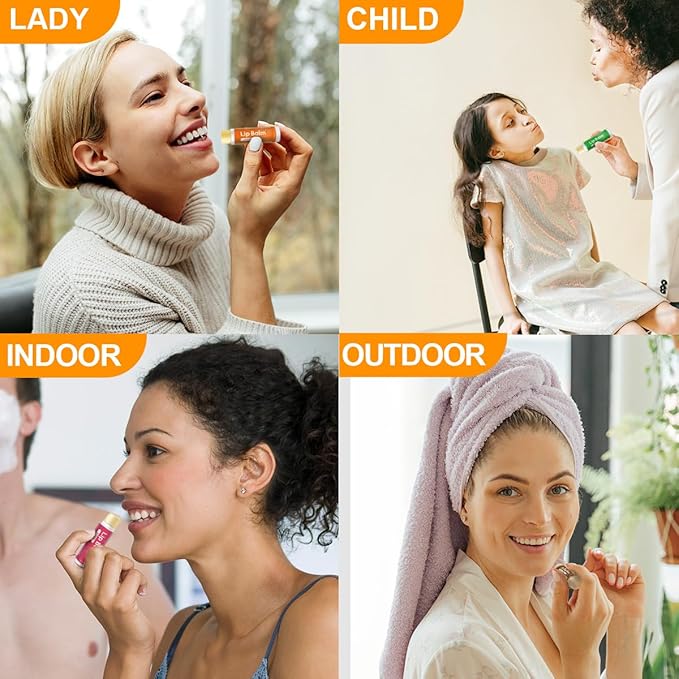 84 Pack Natural Lip Balm Bulk with Vitamin E and Coconut Oil Valentine's Day best choice- Moisturizing, Soothing, and Repairing Dry and Chapped Lips - 14 Flavors - Non-GMO-VivaGrace Women