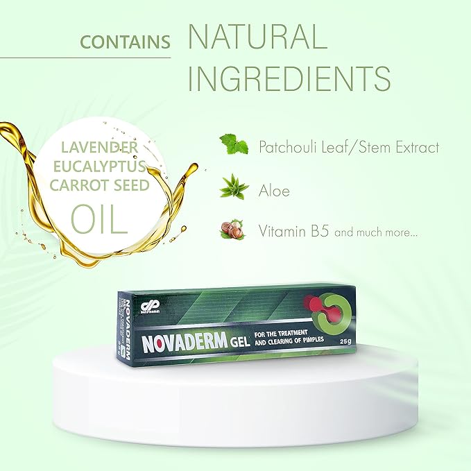 DAN Pharm NovaDerm Gel for The Treatment and clearing of pimples. Acne Remedy for Removing Pimple and Cystic Acne 0.8oz