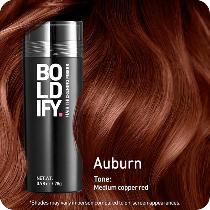 BOLDIFY Hair Fibers (28g) - Fill In Thinning and Fine Hair for an Instantly Fuller, Thicker Look - 14 Shades for Women & Men - Auburn-VivaGrace Women