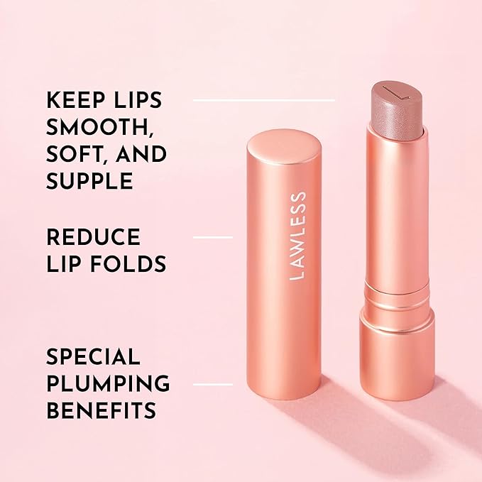 Lawless Forget the Filler Lip Plumping Line Smoothing Tinted Balm - Sweetie - Premium Tinted Lip Balm with Natural Ingredients to Plump and Smooth Lips for a Firmer, Fuller Look - 0.09 oz-VivaGrace Women