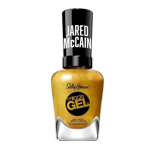 Sally Hansen Miracle Gel™ x Jared McCain, GOAT Gold, Long Lasting, Gel-Like Formula, No UV Lamp Needed, Gold Nail Polish