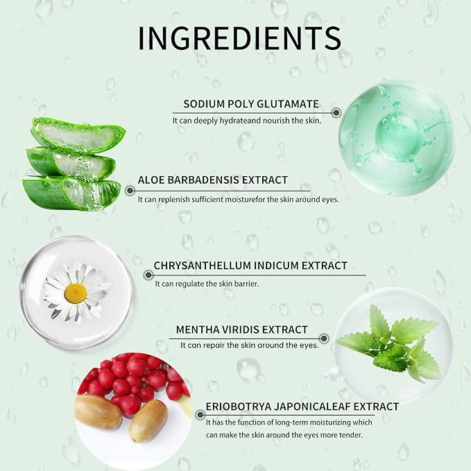 Aloe Vera Eye Masks - 60 Pcs - Reduce Puffy Eyes & Dark Circles, Firm & Improve Under Eye Skin, Pure Natural Extracts for Youthful Appearance & Reduction of Fine Lines and Wrinkles-VivaGrace Women