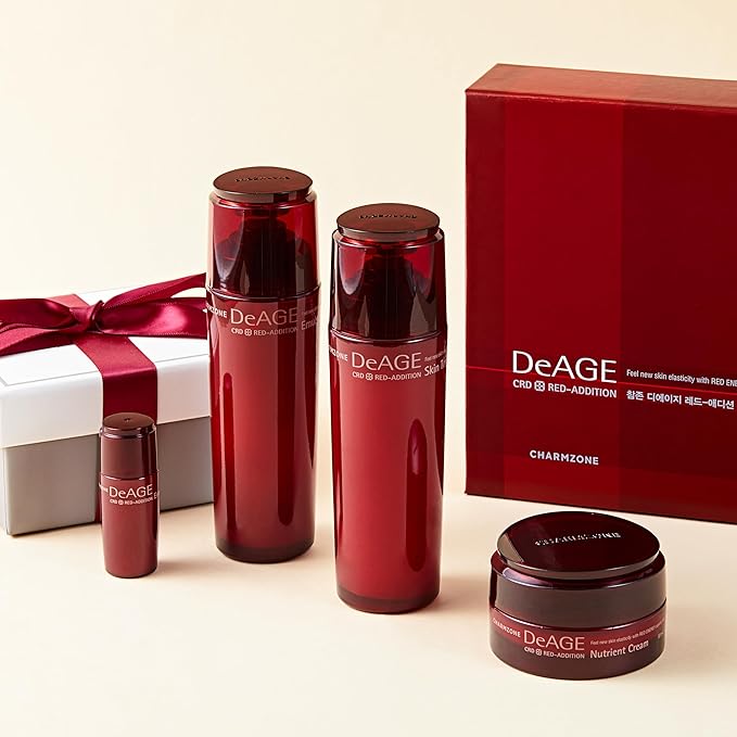 CHARMZONE DeAge Red Addition Set of 3, Red Wine Anti-aging Korean skin care routine Hydrating Nourishing (10.98 fl.oz)-VivaGrace Women