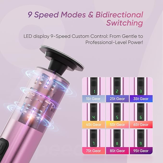 Electric Foot Callus Remover, 2in1 Rechargeable Foot File Callus Remover for Feet, 9 Speeds Foot Scrubber Dead Skin Pedicure Tools for Feet Heel Scraper for Cracked Heels with Sandpaper Discs-VivaGrace Women