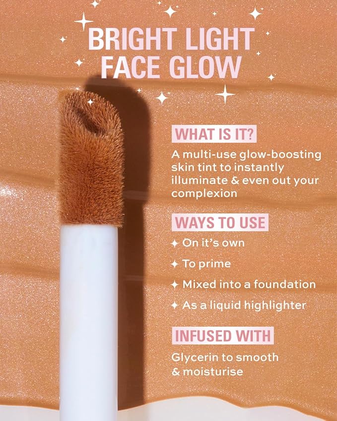 Revolution, Bright Light Face Glow, Lightweight & Brightening Multi-Use Skin Tint, Illuminating and Natural Glow Finish, Gleam Light, 0.77 Fl. Oz-VivaGrace Women