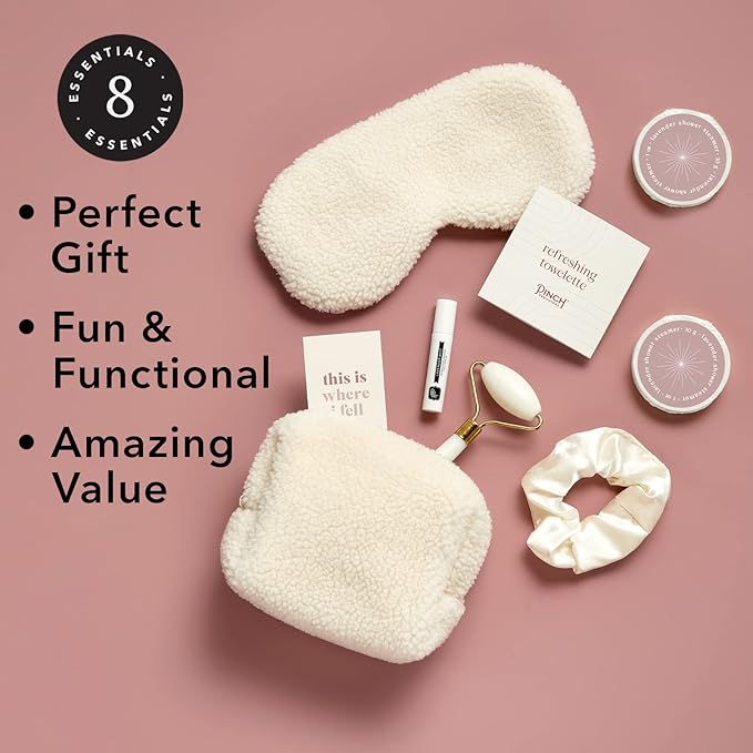 Pinch Provisions Be Kind UnWind Kit, Includes 8 Luxury Self Care and Spa Beauty Essentials, Perfect for Birthday Present, Self-Care Nights, Bachelorette, Christmas or Slumber Party Gift-VivaGrace Women