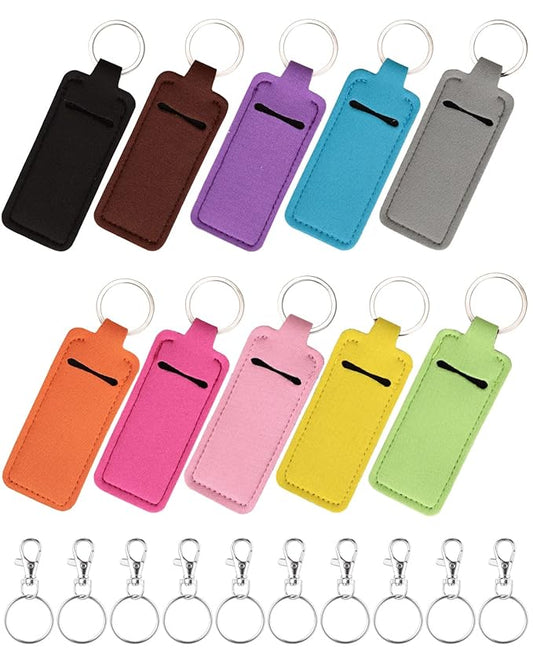 Chapstick Holder Lip Balm Sleeve Pouch Chapstick Holder With Clip Lipstick Lip Gloss Holder Stocking Stuffers Gift for Women (ten pcs)-VivaGrace Women