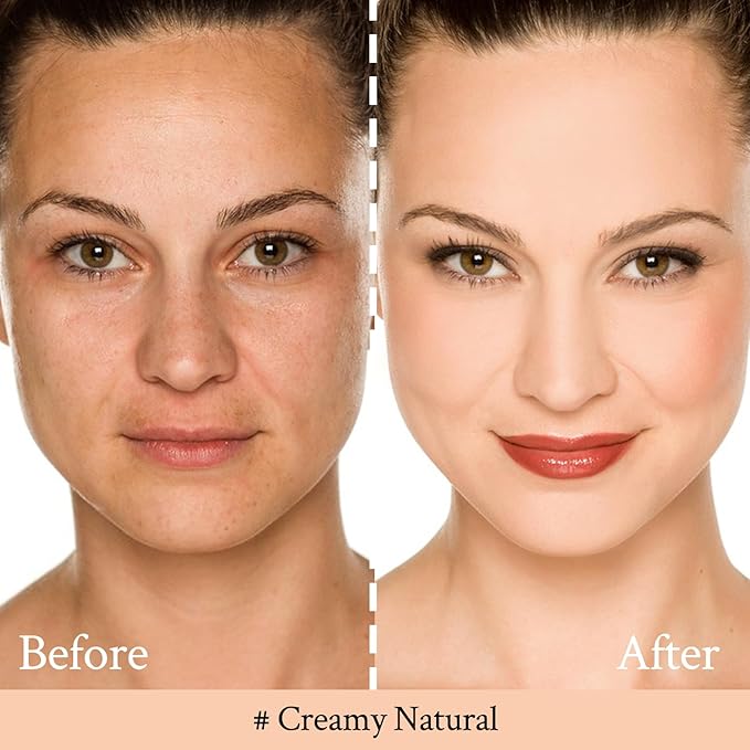 Foundation Balm, Matte Full Coverage Cream Foundation, Mature Skin Foundation, Creamy, Waterproof, Lightweight Face Makeup, 0.99 oz (CREAMY NATURAL)-VivaGrace Women