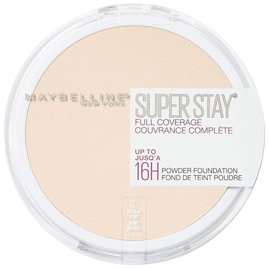 Maybelline Super Stay Full Coverage Powder Foundation Makeup, Up to 16 Hour Wear, Soft, Creamy Matte Foundation, Natural Ivory, 1 Count-VivaGrace Women