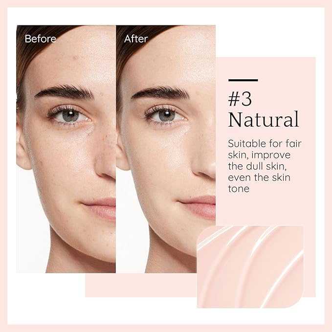 Color Correcting Makeup Primer, Tinted Face Primer Moisturizer Even Skin Tone Blur Pores Smooth Lines Hydrate Makeup Pore Primer Base Tone Correct- Natural Color 30ML-VivaGrace Women