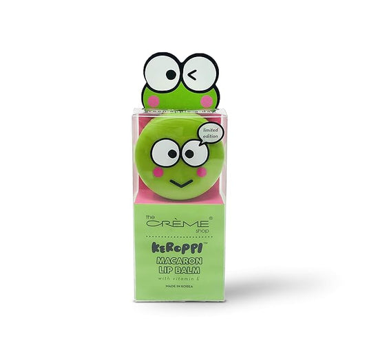 The Crème Shop x Sanrio Hello Kitty Macaron Lip Balm (Keroppi Green Apple A Day) Korean Cute Scented Pocket Portable Soothing Advanced Must-Have on-the-go-VivaGrace Women