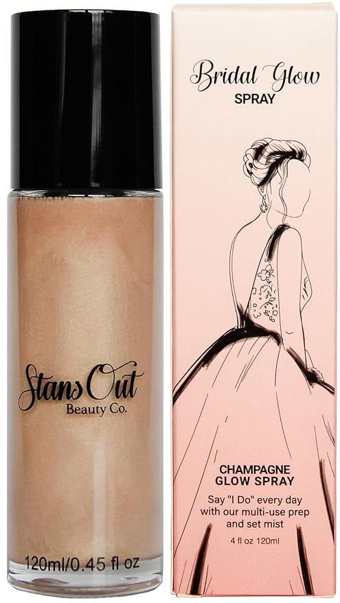 StansOut Beauty Co Bridal Glow Setting Spray | Dewy Illuminating Face Mist Fixing Spray for Makeup Finish | Long-Lasting Makeup Setting Spray for Face Paint, Dewy Finish, and Mature Skin 120ml-VivaGrace Women