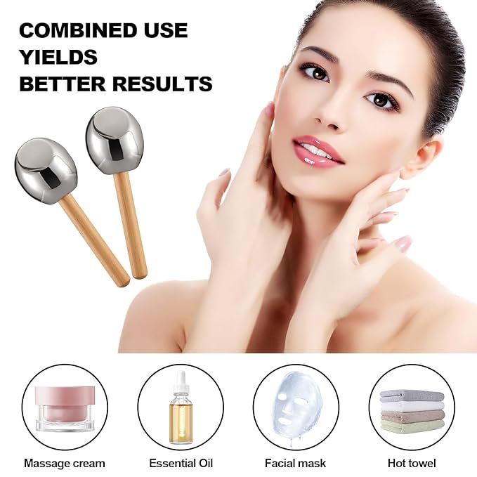 Ice Globes-Facial Skin Care Tools for Women,Ice Globes for Face-Unbreakable Steel Cooling Roller,Cryo Sticks for Face -Tighten Skin and Reduce Puffiness-VivaGrace Women