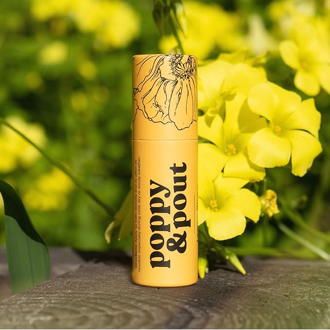 Poppy & Pout Lemon Bloom Jumbo Lip Balm | All Natural Lip Balms & Moisturizers | Hydrates with Beeswax, Vitamin E, Organic Coconut Oil | Cruelty-Free | Lip Balm in Recyclable Cardboard Tube-VivaGrace Women