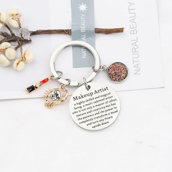 Makeup Artist Keychain Esthetician Gift Beauty Salon Jewelry for Woman Girl Beautician Gift for Makeup Lover-VivaGrace Women